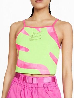 Nike retro watermelon crop tank top women’s M medium Y2K green pink cropped top